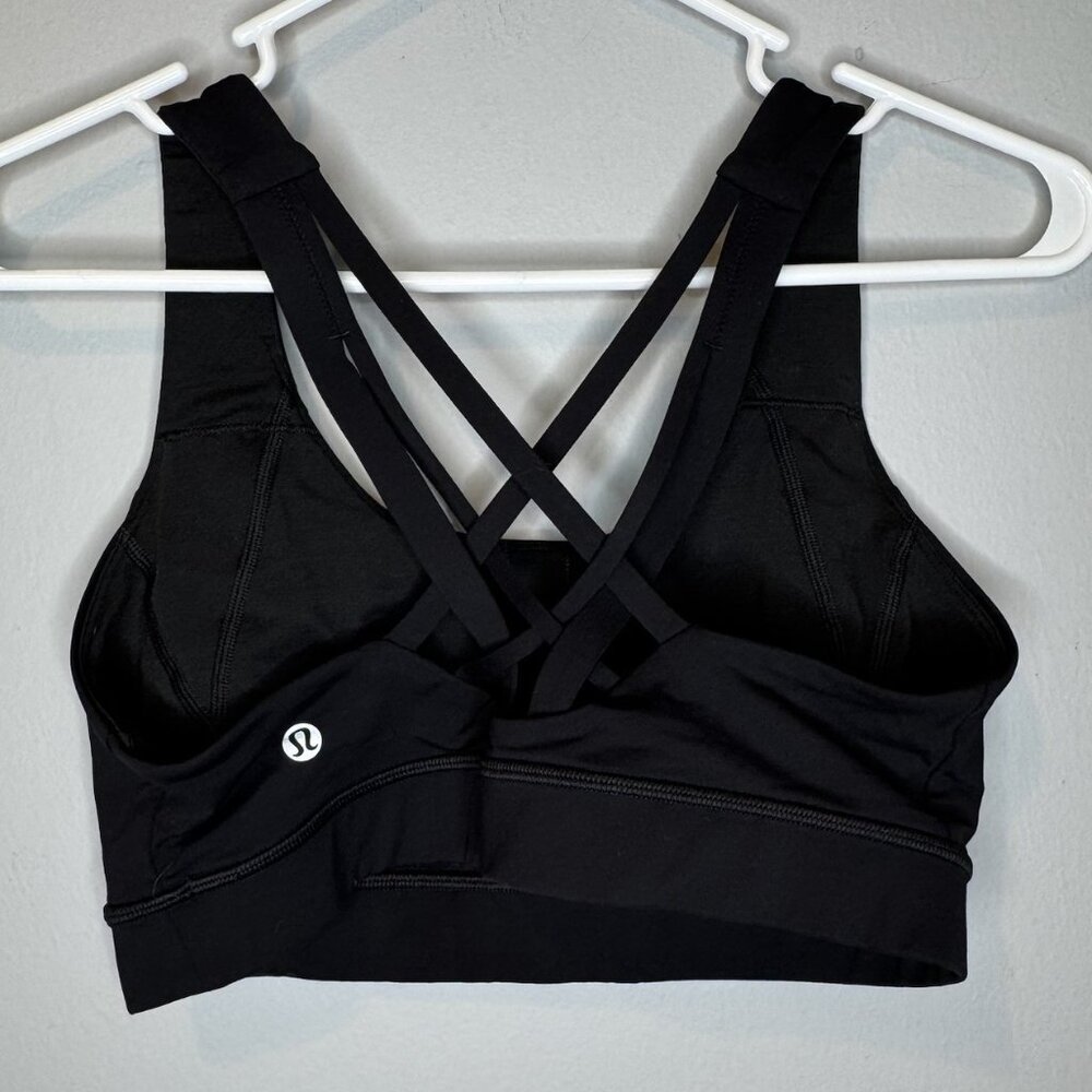 Lululemon Energy Bra 8 Black Sports Gym Workout Strappy Back